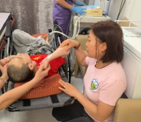 A child receiving care